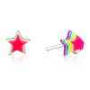 Children's Sterling Silver Multicoloured 3D Star Studs