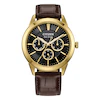 Citizen Eco-Drive Men's Black Dial Brown Leather Strap Watch