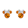 Disney Minnie Mouse Sterling Silver November Birthstone Crystal Earrings
