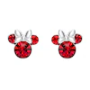 Disney Minnie Mouse Sterling Silver July Birthstone Crystal Earrings