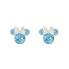 Disney Minnie Mouse Sterling Silver March Birthstone Crystal Earrings