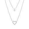 Sterling Silver 0.11ct Diamond Two Layer Chain Necklace