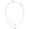 Guess Silver Tone 4G Double Layer 16+2" Crystal Necklace