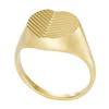 Fossil Harlow Ladies' Linear Texture Heart Gold Tone Signet Ring - Size L 4 Fossil Harlow Ladies' Linear Texture Heart Gold Tone Signet Ring - Size L
