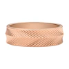 Fossil Harlow Ladies' Linear Texture Rose Gold Tone Ring - Size L