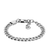 Fossil Harlow Men's Linear Texture Chain Stainless Steel Bracelet