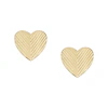 Fossil Harlow Ladies' Linear Texture Heart Gold Tone Stud Earrings