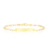 9ct Three Colour Gold 7.5" Puff Mariner Chain ID Bracelet