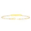 9ct Three Colour Gold 7.5" Puff Mariner Chain ID Bracelet 4 9ct Three Colour Gold 7.5" Puff Mariner Chain ID Bracelet