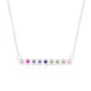 Sterling Silver Multicoloured Cubic Zirconia Bar Pendant Necklace