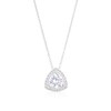 Sterling Silver Cubic Zirconia Trillion Halo Pendant Necklace