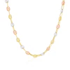 9ct Three Colour Gold Puff Mariner Chain