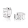 Men's Stainless Steel Crystal Hoop Earrings