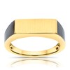 Men's Sterling Silver & 18ct Gold Plated Vermeil Black Edge Rectangle Ring