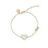 Radley 18ct Gold Plated Mother Of Pearl Heart & Jumping Dog Bracelet