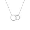 Hot Diamonds Sterling Silver White Topaz Interlocking Circle Pendant Necklace