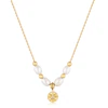Anie Haie 14ct Gold Plated Pearl & CZ Star Pendant Necklace