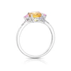 9ct White Gold Lily Citrine, Pink Sapphire & Diamond Twist Ring 4 9ct White Gold Lily Citrine, Pink Sapphire & Diamond Twist Ring