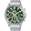 Lorus Solar Men's Chronograph Green Dial Stainless Steel Bracelet Watch
