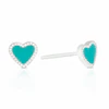 Sterling Silver Turquoise Coloured Heart Stud Earrings