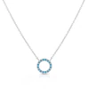 Sterling Silver Turquoise Colour Crystal Circle 16+2" Necklace