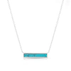 Sterling Silver Turquoise Coloured Bar Pendant 16+2" Necklace