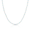 Sterling Silver Freshwater Pearl & Blue Beaded 17+2" Necklace