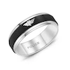 Police Men's Halo Stainless Steel Wing Logo Black Textured Ring- Size T