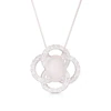 Sterling Silver Synthetic Opal & CZ Pendant 16+2" Necklace