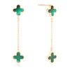 9ct Yellow Gold Malachite Petal Drop Earrings