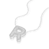 Sterling Silver Cubic Zirconia 'R' Bubble Initial Necklace 3 Sterling Silver Cubic Zirconia 'R' Bubble Initial Necklace