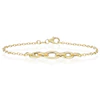 9ct Yellow Gold Paperlink Link Centre 7.5" Belcher Bracelet