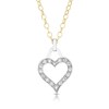 9ct Two Colour Cubic Zirconia 18" Belcher Chain Heart Pendant