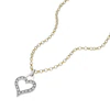 9ct Two Colour Cubic Zirconia 18" Belcher Chain Heart Pendant 3 9ct Two Colour Cubic Zirconia 18" Belcher Chain Heart Pendant