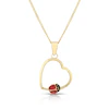 Children's 9ct Yellow Gold Open Heart Ladybird Pendant Necklace