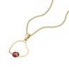 Children's 9ct Yellow Gold Open Heart Ladybird Pendant Necklace 3 Children's 9ct Yellow Gold Open Heart Ladybird Pendant Necklace