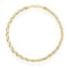 9ct Two Colour Diamond Cut 3-Plait Herringbone Bracelet