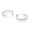 9ct White Gold 19mm Stardust Hoop Earrings 3 9ct White Gold 19mm Stardust Hoop Earrings