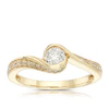 Engagement Ring 9ct Yellow Gold Twist Solitaire 0.50ct Diamond Ring