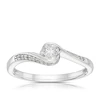 Engagement Ring 9ct White Gold Twist Solitaire 0.25ct Diamond Ring