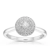 Engagement Ring 9ct White Gold Triple Round Halo Cluster 0.33ct Diamond Ring