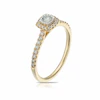 Engagement Ring 9ct Yellow Gold Illusion Cushion Halo 0.33ct Diamond Ring 3 Engagement Ring 9ct Yellow Gold Illusion Cushion Halo 0.33ct Diamond Ring