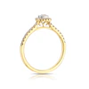 Engagement Ring 9ct Yellow Gold Illusion Cushion Halo 0.33ct Diamond Ring 4 Engagement Ring 9ct Yellow Gold Illusion Cushion Halo 0.33ct Diamond Ring