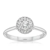 Engagement Ring 9ct White Gold Double Halo 0.33ct Diamond Ring