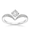 Engagement Ring 9ct White Gold V-Shape 0.33ct Diamond Ring
