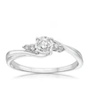 Engagement Ring 9ct White Gold Twist Illusion Solitaire 0.25ct Diamond Ring