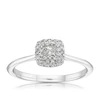 Engagement Ring 9ct White Gold Princess Halo 0.25ct Diamond Ring