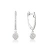 9ct White Gold 0.08ct Total Diamond Drop Hoop Earrings