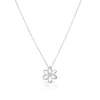 9ct White Gold 0.05ct Diamond Flower Pendant
