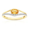 9ct Yellow Gold Diamond & Citrine Double Layer Ring